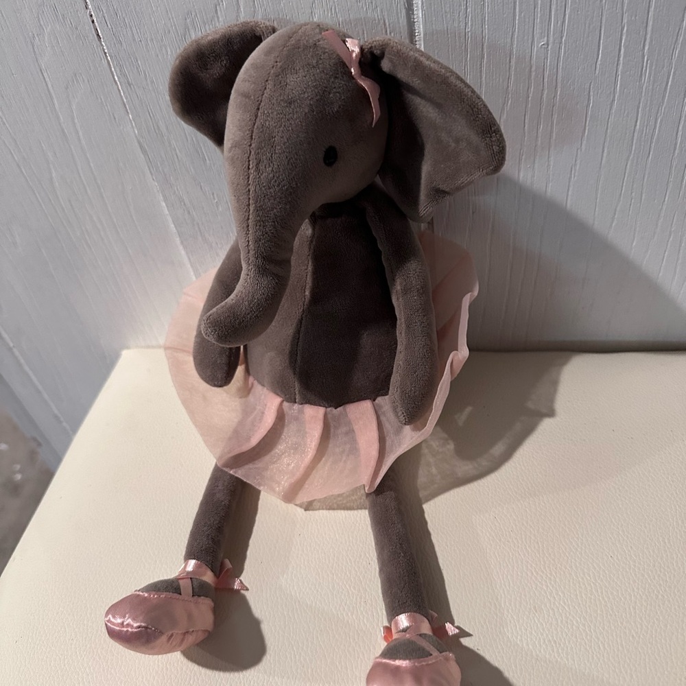 Jellycat Gray Elephant Plush with Pink Tutu and Satin Slippers - Picture 2 of 3
